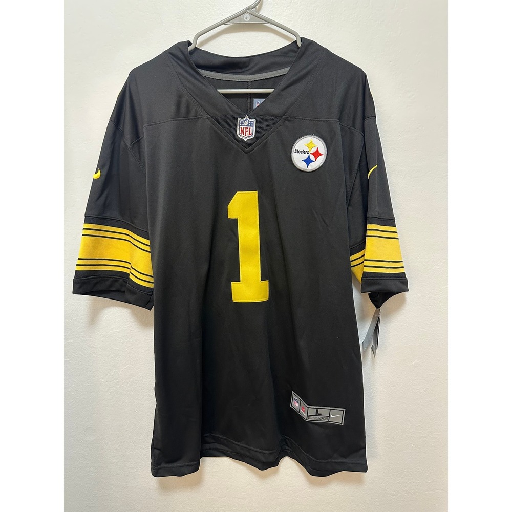 Nike NFL Steelers Fields 1, NWT, Black Football Jersey Men's Large On Field